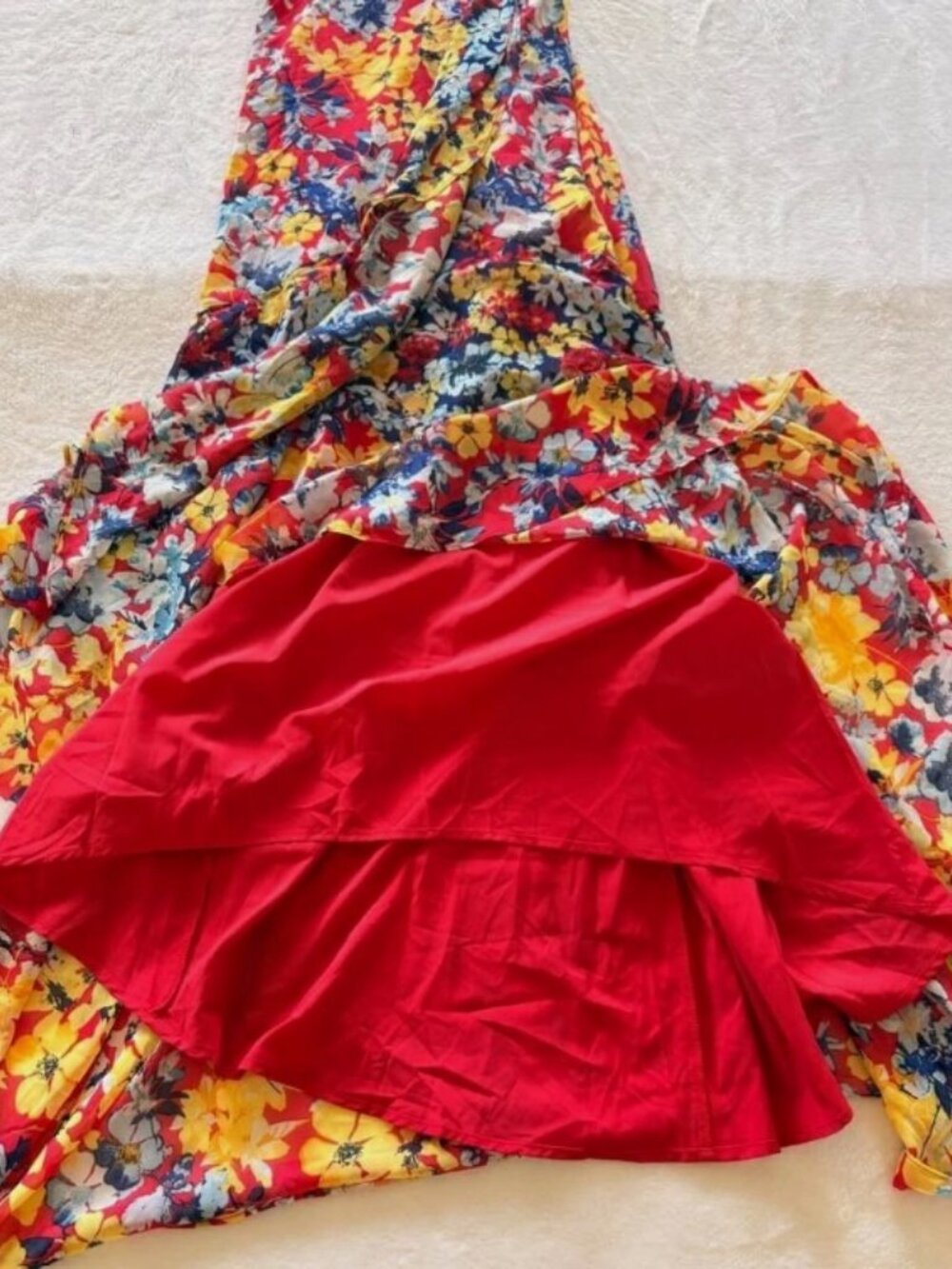❤️ Lulus “Radiant Ruby” Floral Chiffon Maxi Dress – Women’s XS - Picture 2 of 10